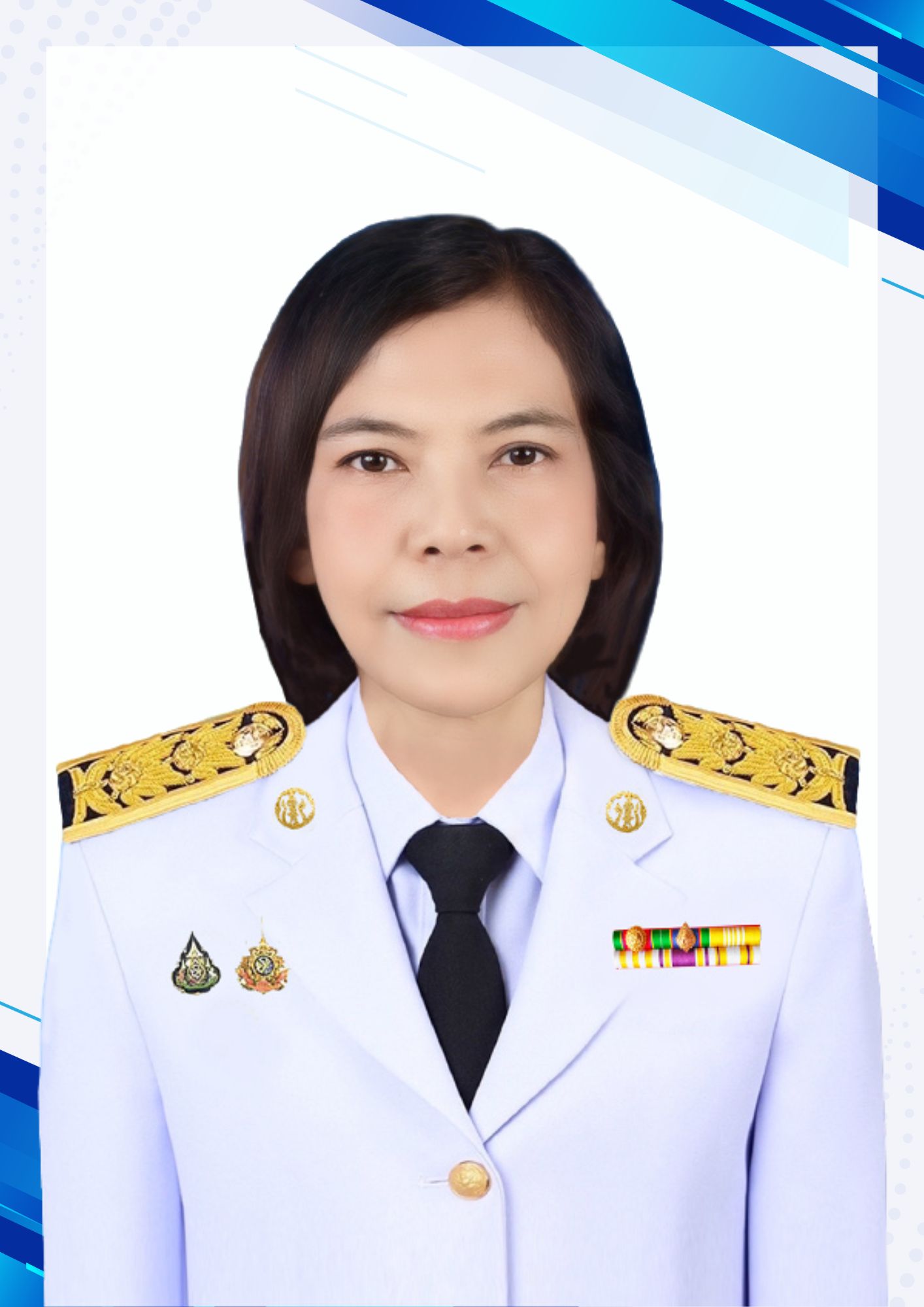 White and Blue Gradient Professional Blank Page Border A4 Document